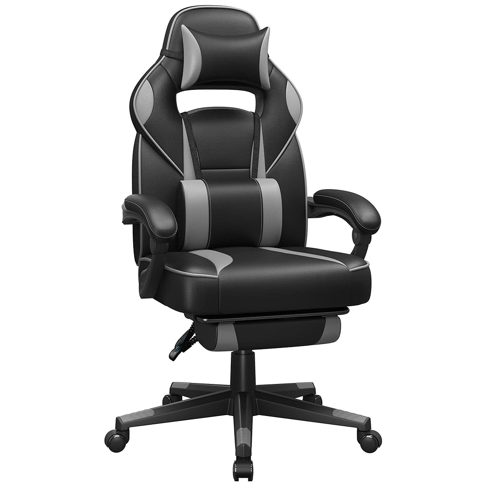 SONGMICS Gaming Chair with Footrest, Er...