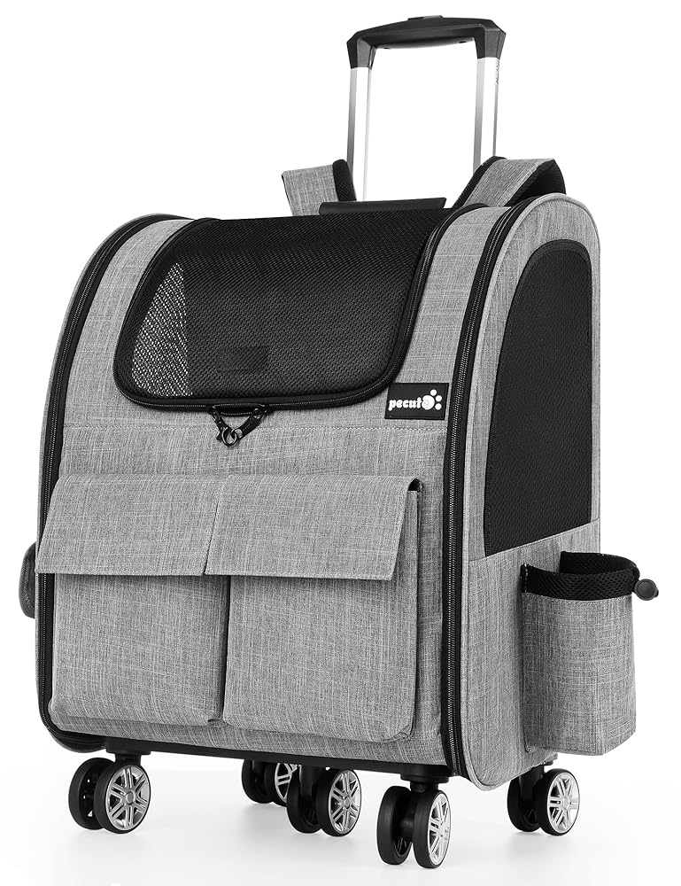 pecute Pet Backpack with Wheels, Large,...