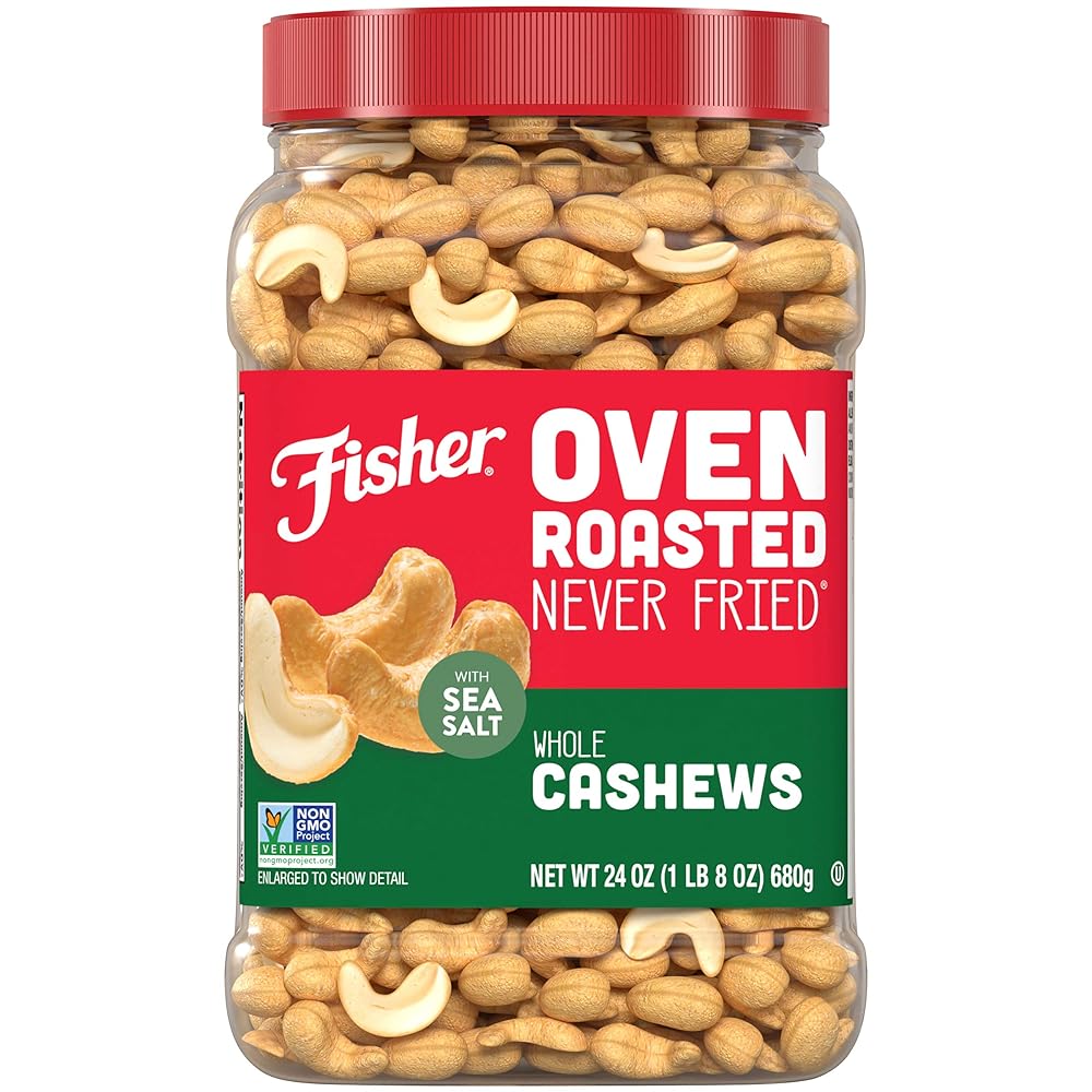 Fisher Oven Roasted Whole Cashews, 24oz