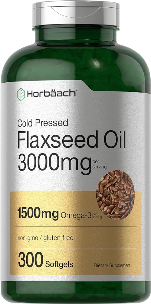 Horbaach Flaxseed Oil Softgels, 3000mg