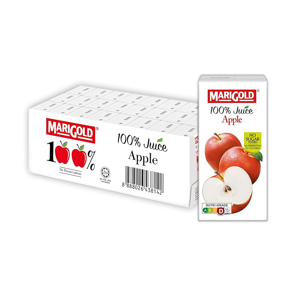 MARIGOLD 100% Apple Juice, 24 Pack