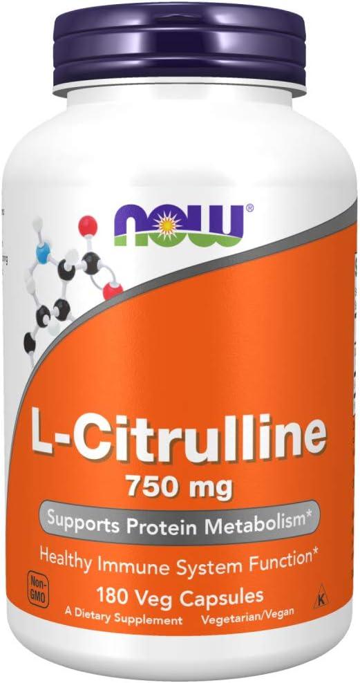NOW L-Citrulline 750mg, 180 Veg Capsules