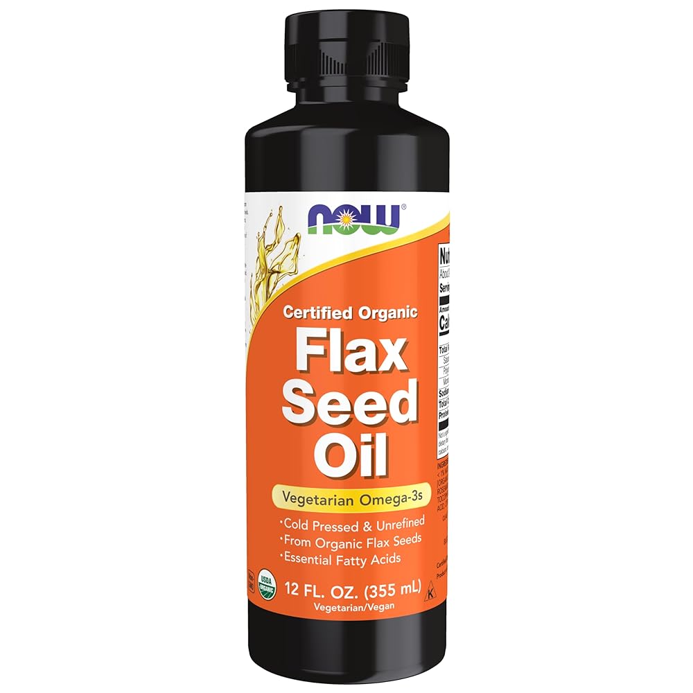 NOW Organic Flax Seed Oil, 12oz