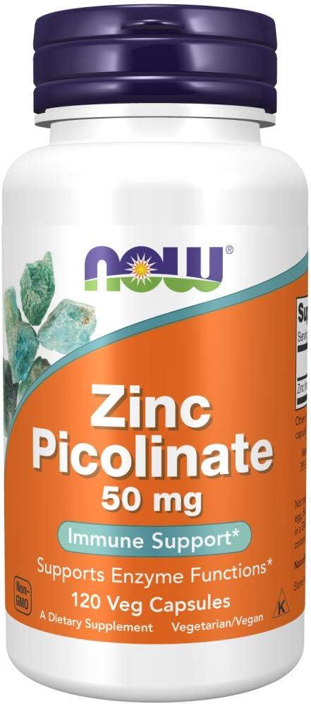 NOW Zinc Picolinate 50mg, 120 Capsules