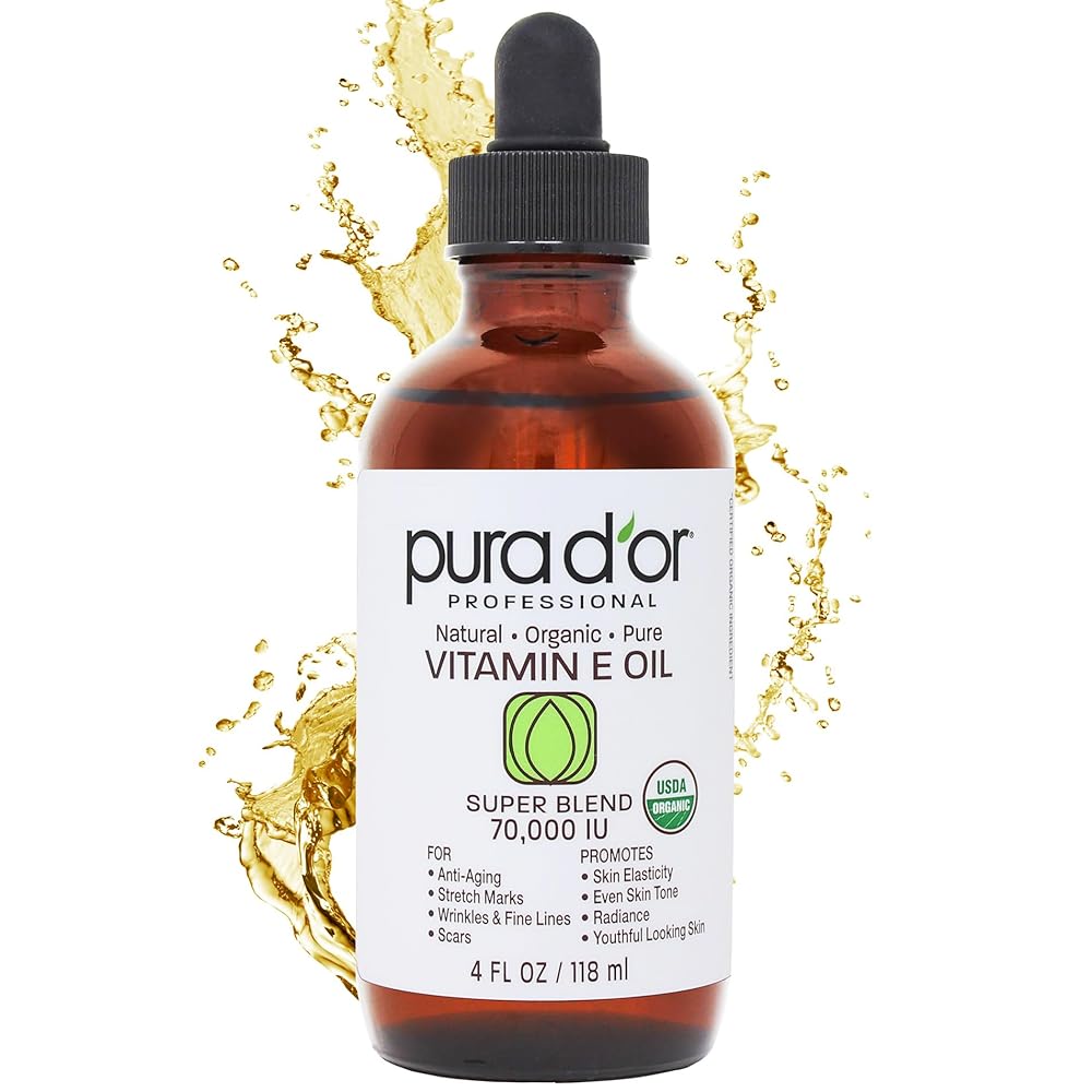 PURA D’OR Organic Vitamin E Oil &...
