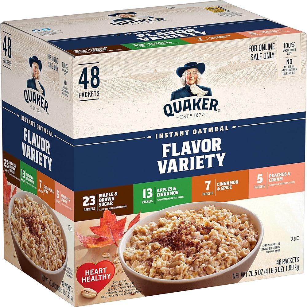 Quaker Instant Oatmeal Variety Pack, 48...