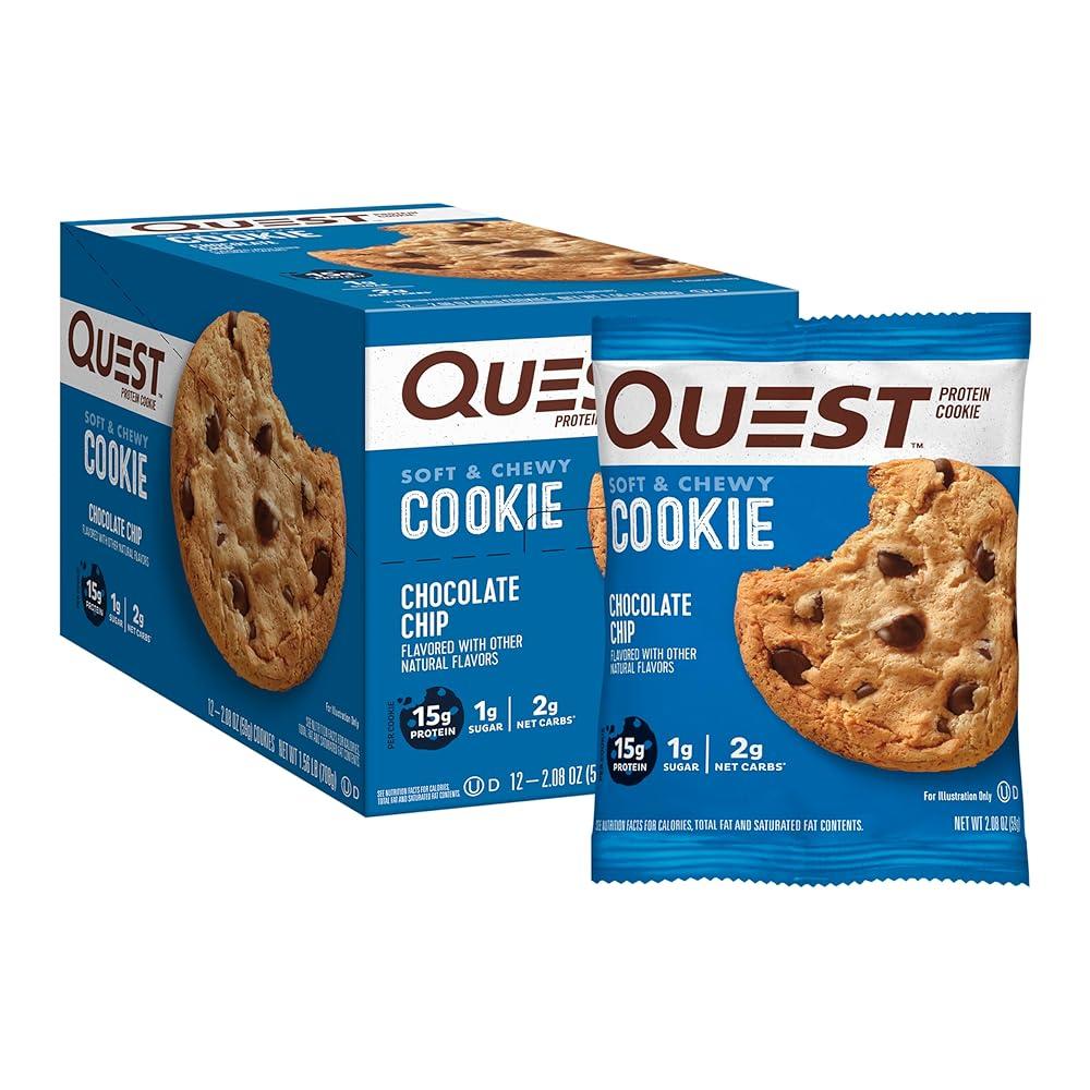 Quest Chocolate Chip Cookies 59g, 12ct