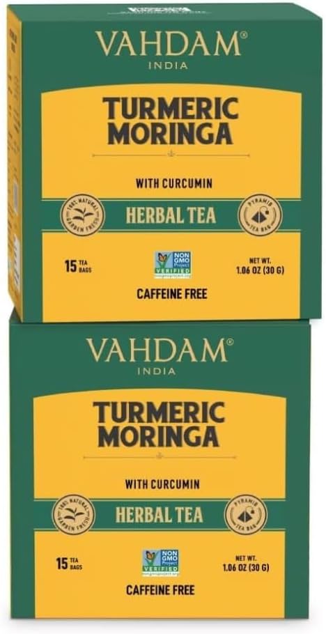 Vahdam Turmeric Moringa Herbal Tea Tisane