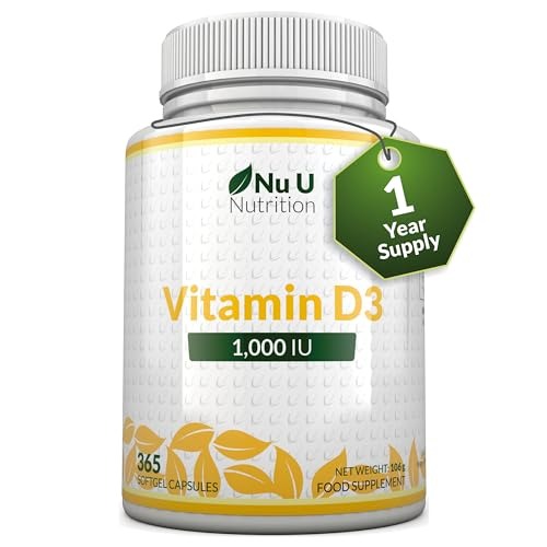 Nu U Nutrition Vitamin D3 1000IU Softgels