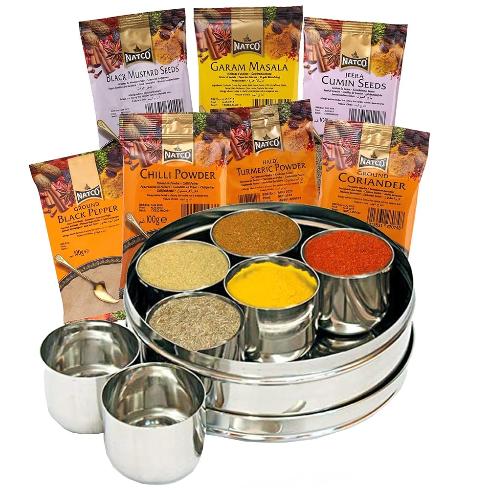 Indian Spices Set with Stainless Steel ...
