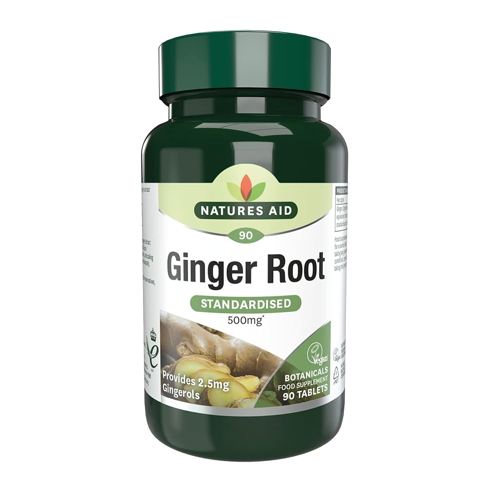 Natures Aid Ginger Root 500 mg Tablets