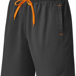 MAGCOMSEN Men's Running Athletic Shorts Quick Dry Mesh Basketball Shorts with 2 Zipper Pockets 
