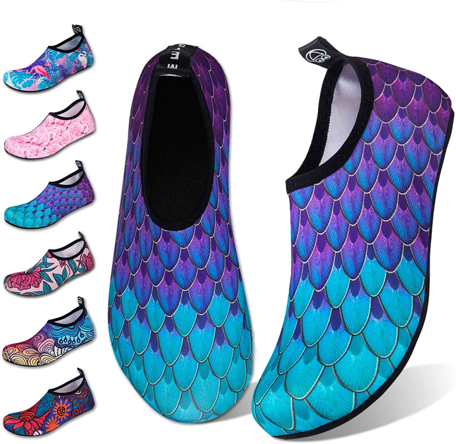 YALOX Water Shoes Swim Shoes Water Socks Womens Mens Beach Swimming Aqua Socks Quick-Dry Shoes Surfing Yoga Pool Exercise