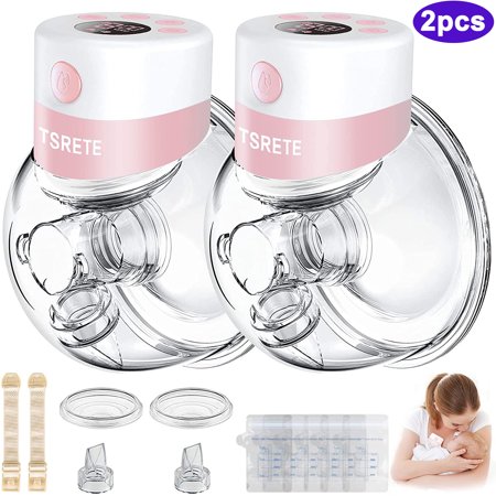Aidmom Hands Free Breast Pump Electric Wearable Breast Pump Portable 3 Modes&9 Level Touch HD Display Comes with 19mm /21mm/ 24mm/ 28mm Flanges 