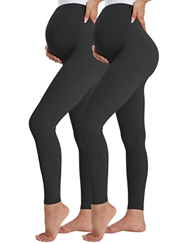 POSHDIVAH Maternity Leggings for Women Print Over The Belly Pregnancy Workout Active Comfortable Pants 