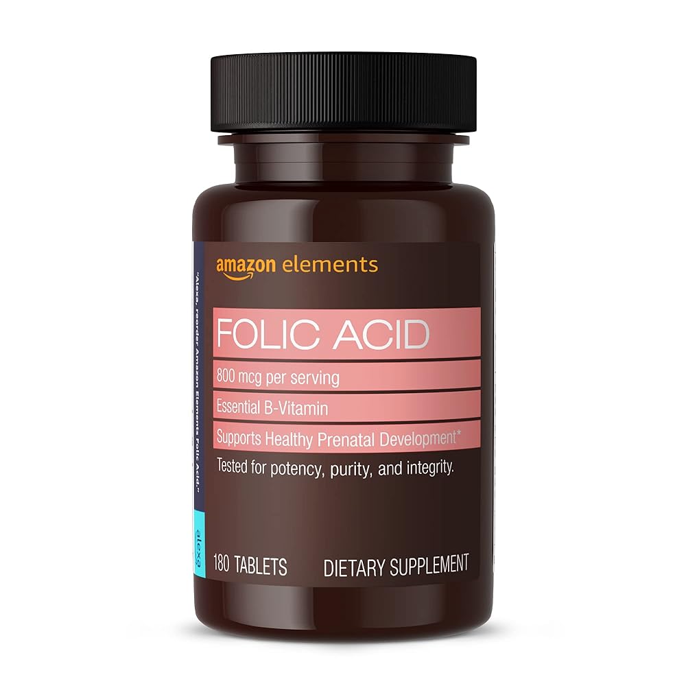 Amazon Elements Folic Acid Tablets, 180...