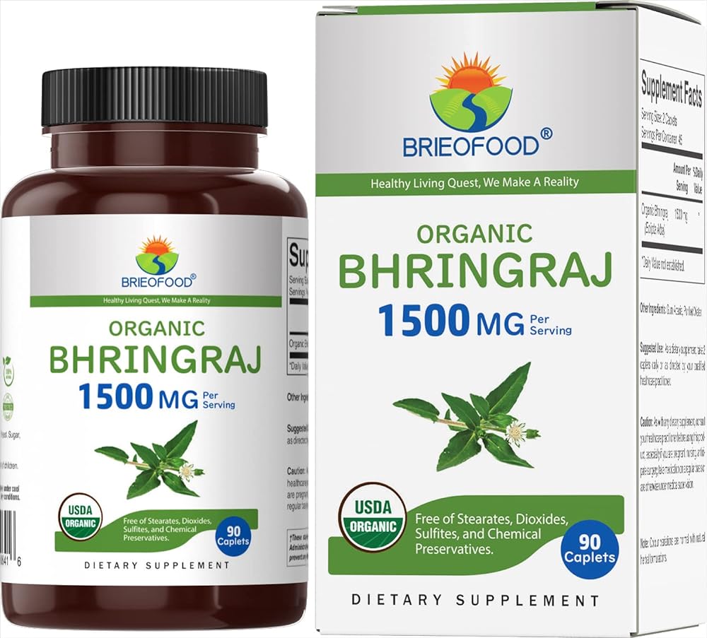 Brieofood Organic Bhringraj 1500mg Tablets
