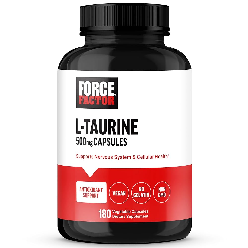 FORCE FACTOR Taurine 500mg Capsules, An...