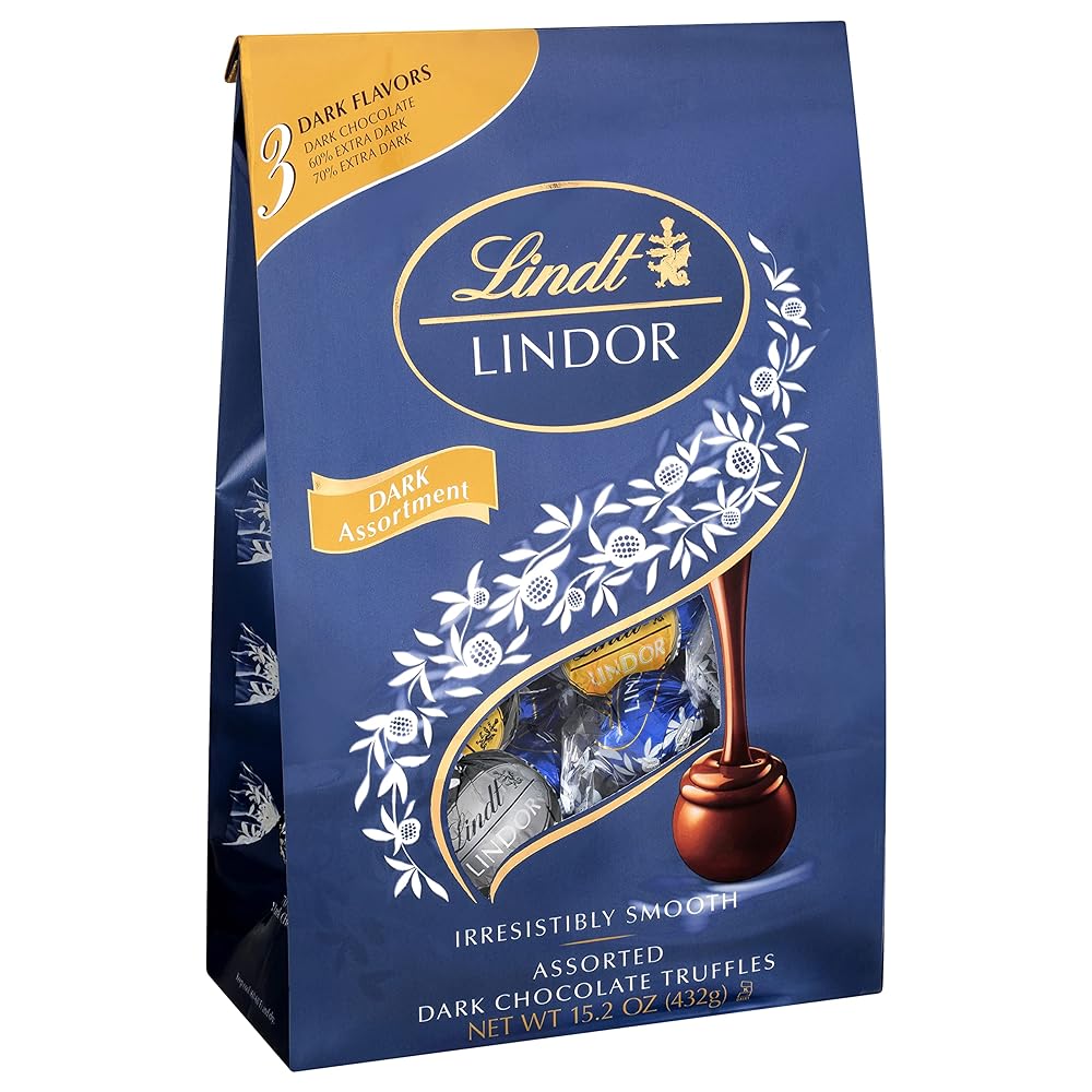 Lindt LINDOR Dark Chocolate Truffles, A...