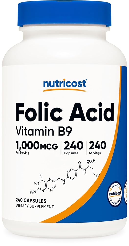 Nutricost Folic Acid 1000mcg, 240 Capsules